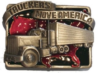 Truckers Move America buckle by Siskiyou