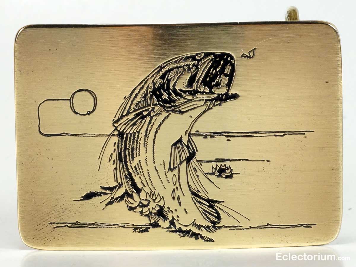 Trout Fish etched into Ampersand Brass buckle