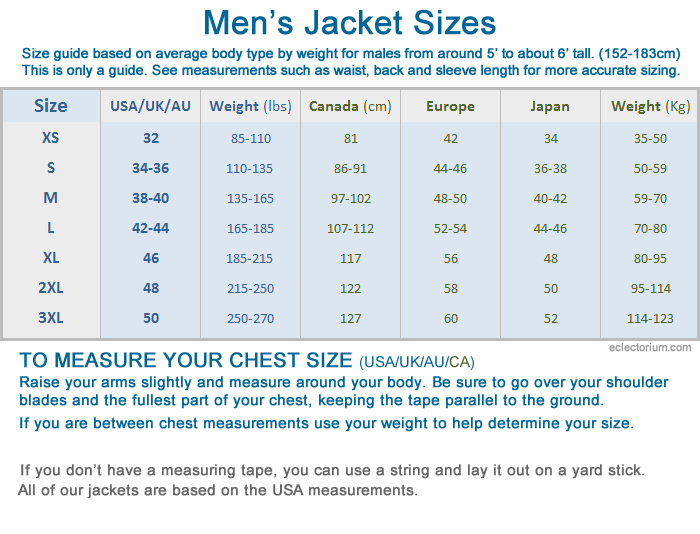 Leather Jacket Size Guide for Men and Women
