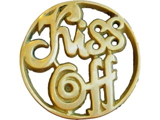 Vintage Kiss Off brass buckle