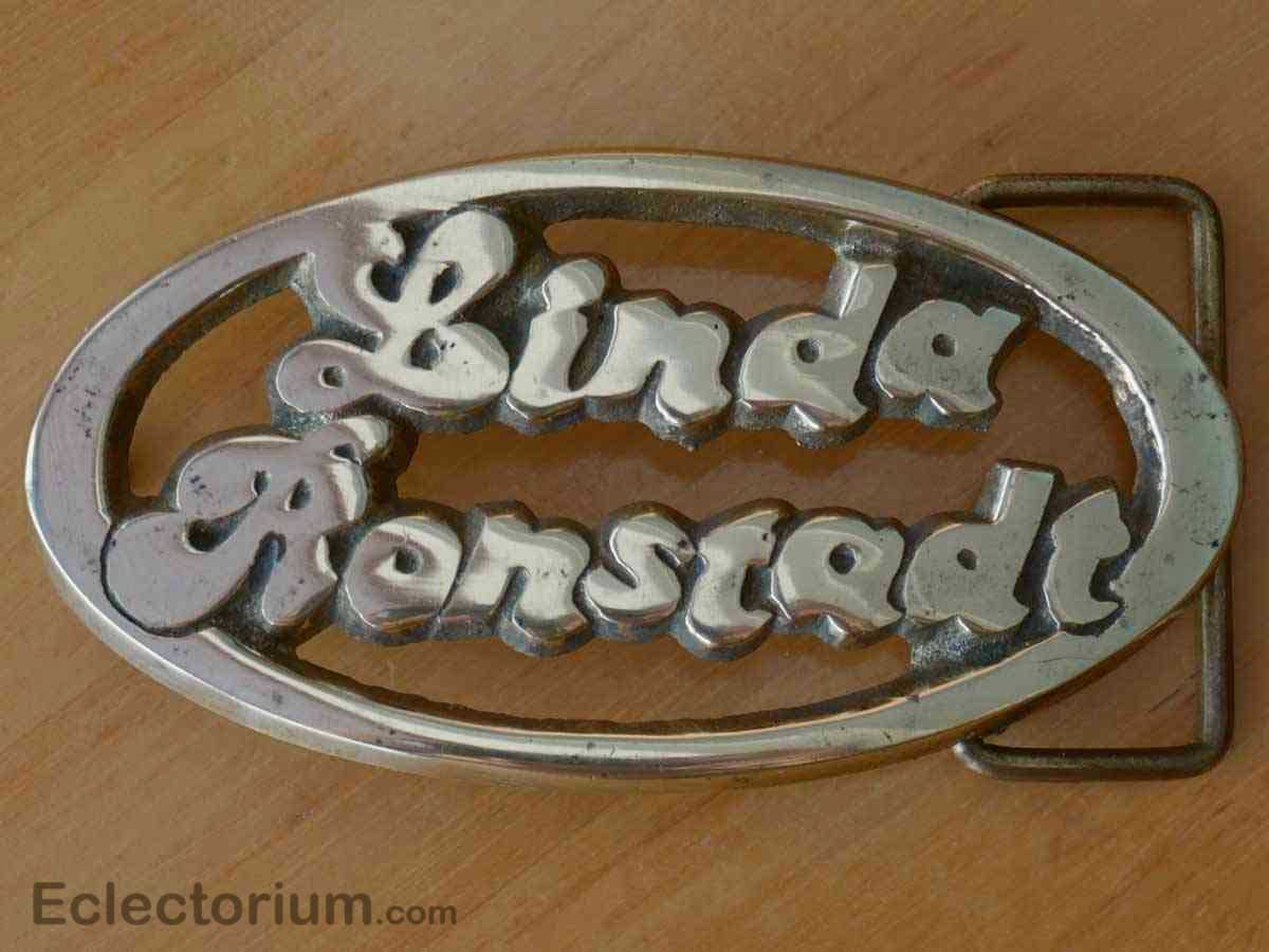 Vintage solid brass Linda Ronstadt belt buckle