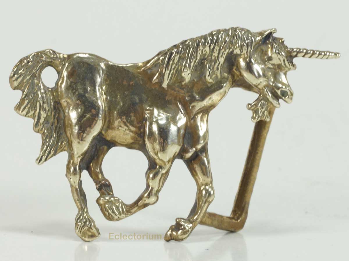 Solid brass unicorn by Stephen Tofano