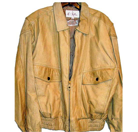 Tan calfskin bomber jacket